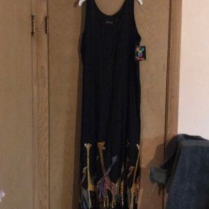 Tropical sundress with giraffes